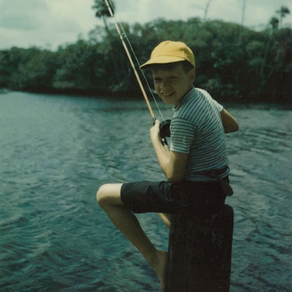 The autor, age 9, fishing on the Loxahatche River; Photo credit Tim Dorsey