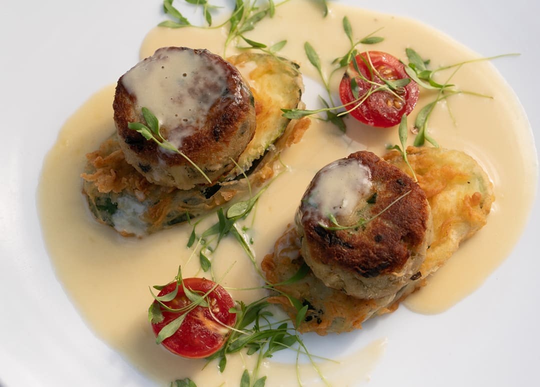 Crab Cake Recipe From Chef Jim Shirley 1 GROVE STAND.Jim Shirley.pc .Chandler Williams Modus Photography.The Bay