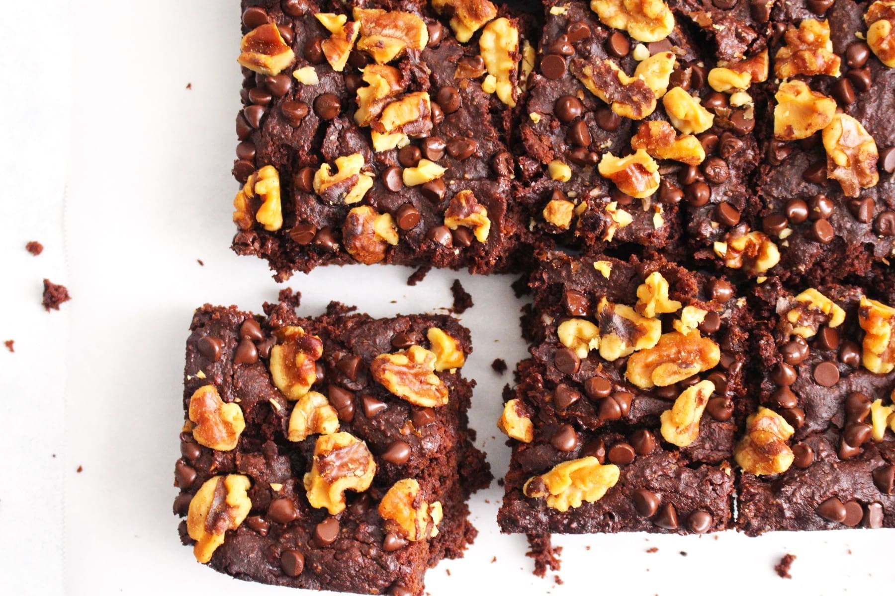 brownies sliced in squares