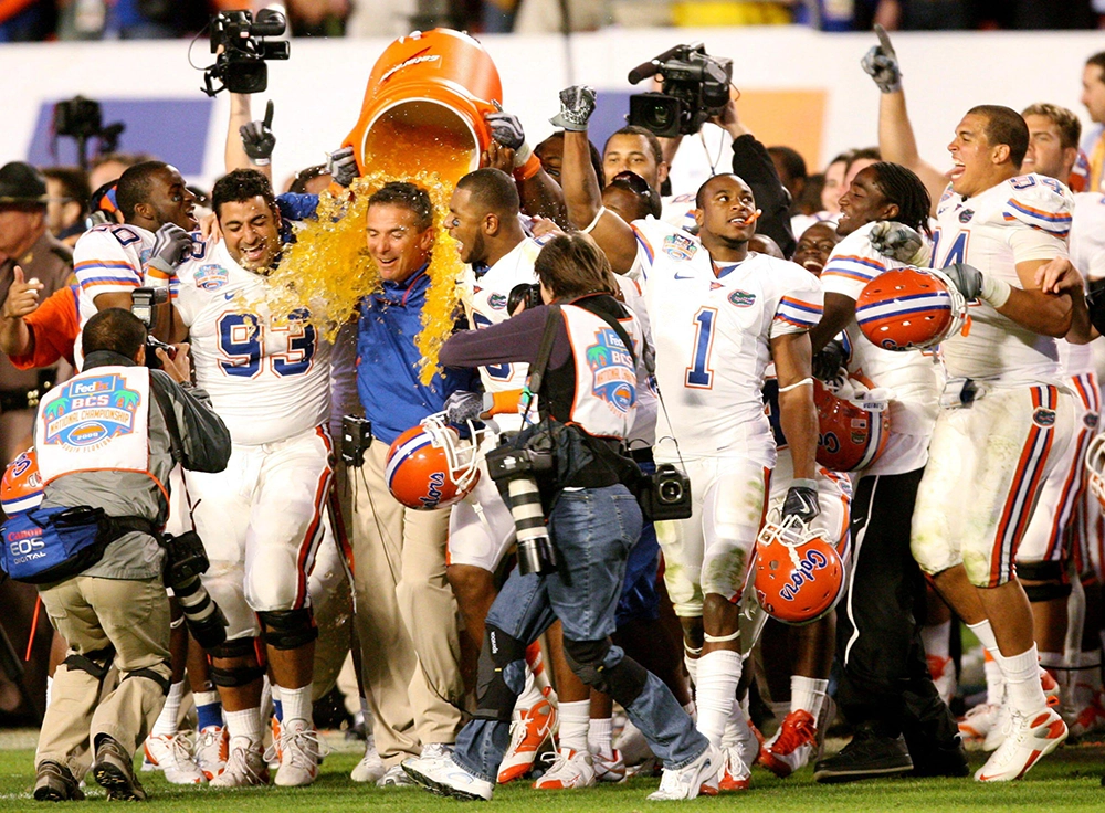 Coach Urban Meyer Gatorade shower