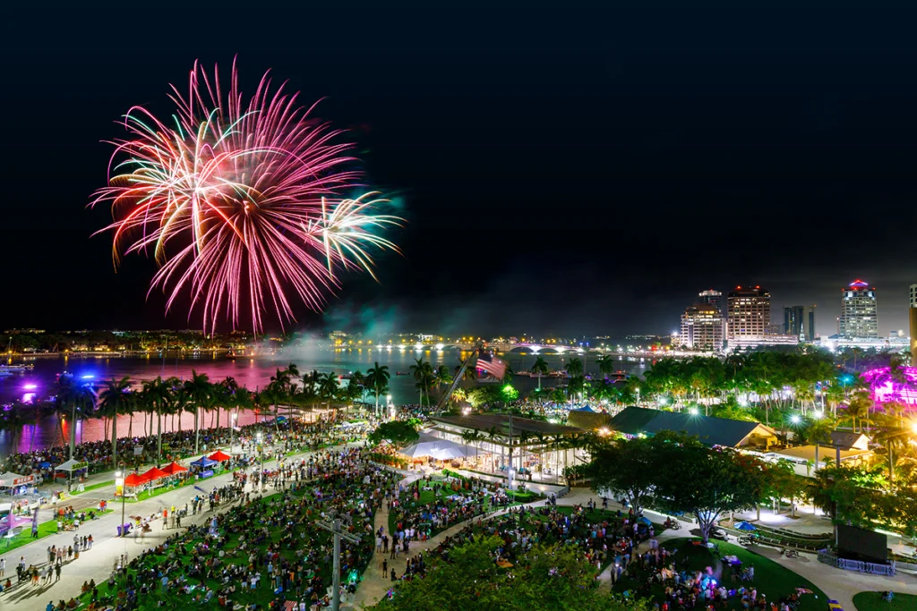 Fireworks over West Palm Beach.