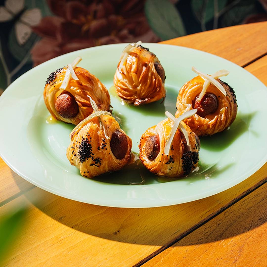 pigs in a blanket at Delilah in Miami