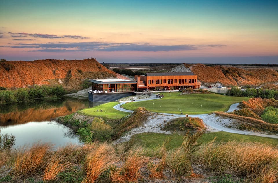 The large dunes around the Streamsong property resulted from 100 years of phosphate mining.