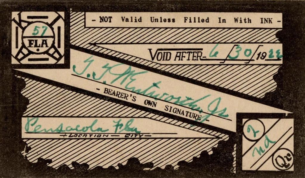 T.T. Wentworth's Ku Klux Klan membership card