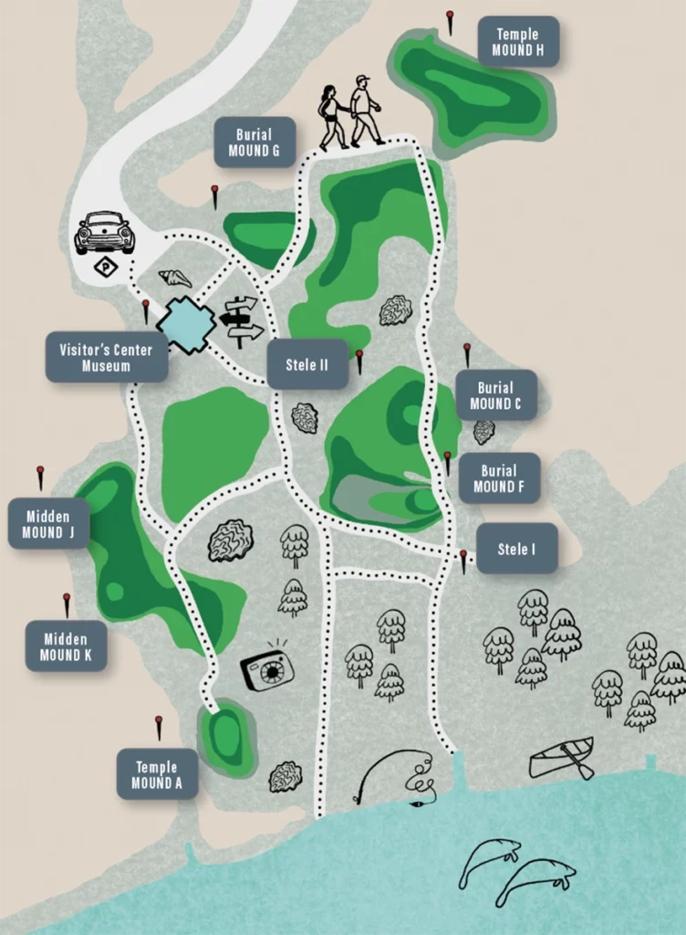The Storied Past Behind the Crystal River Archaeological State Park 4 A map of the Crystal River Archaeological State Park