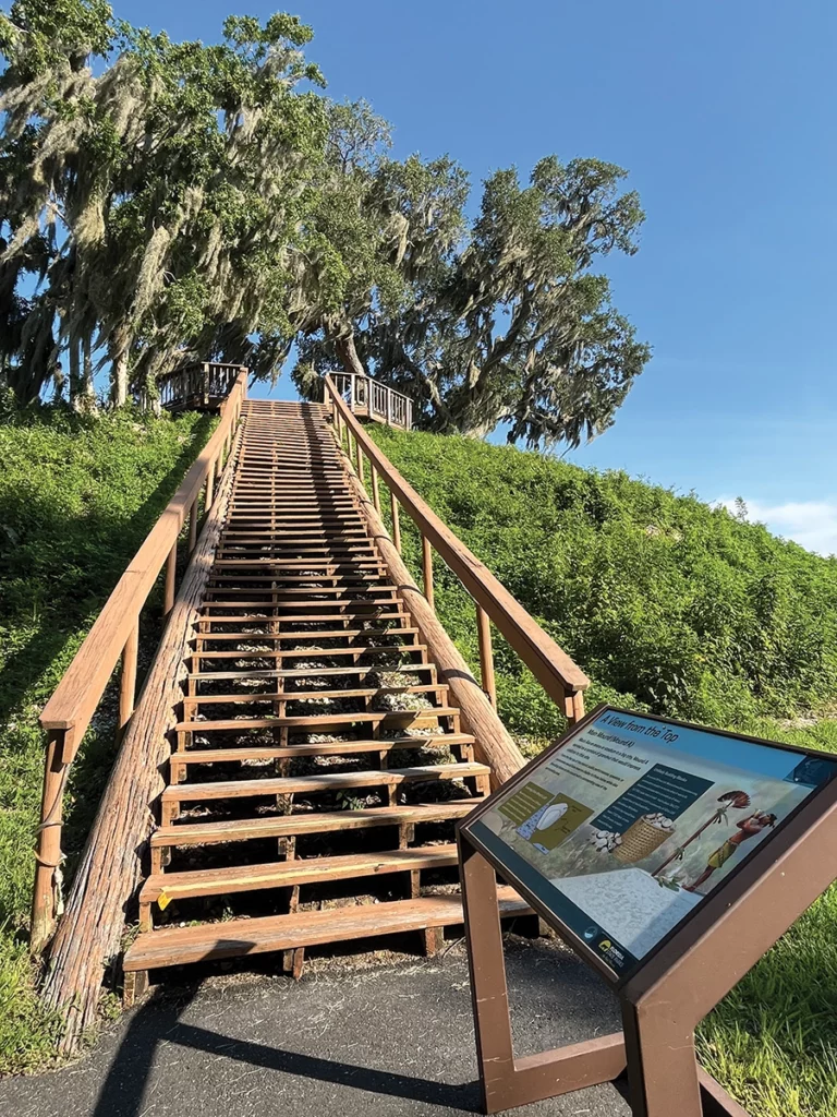 The Storied Past Behind the Crystal River Archaeological State Park 3 The steps to a temple mound at the Crystal River Archaeological State Park