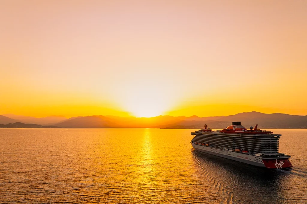 Sunset at Virgin Voyages Cruise