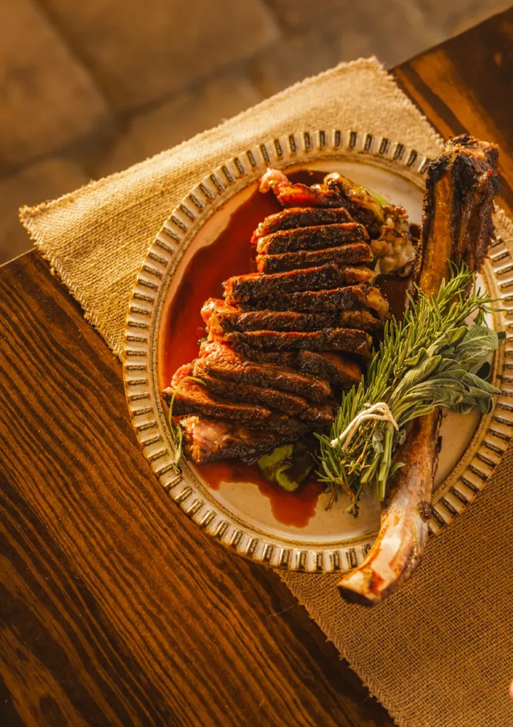 Grilled steak.