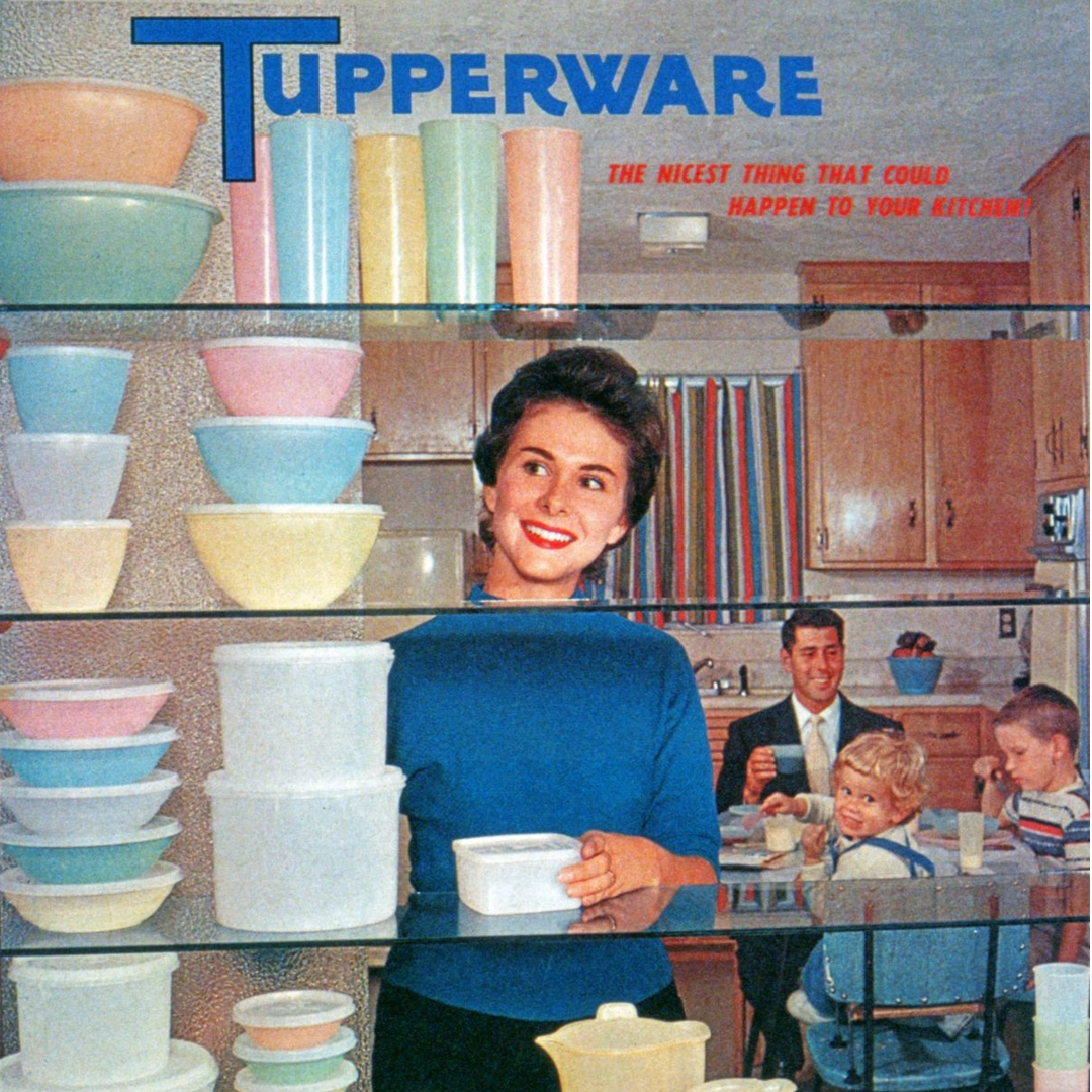 A retro advertisement for Tupperware.