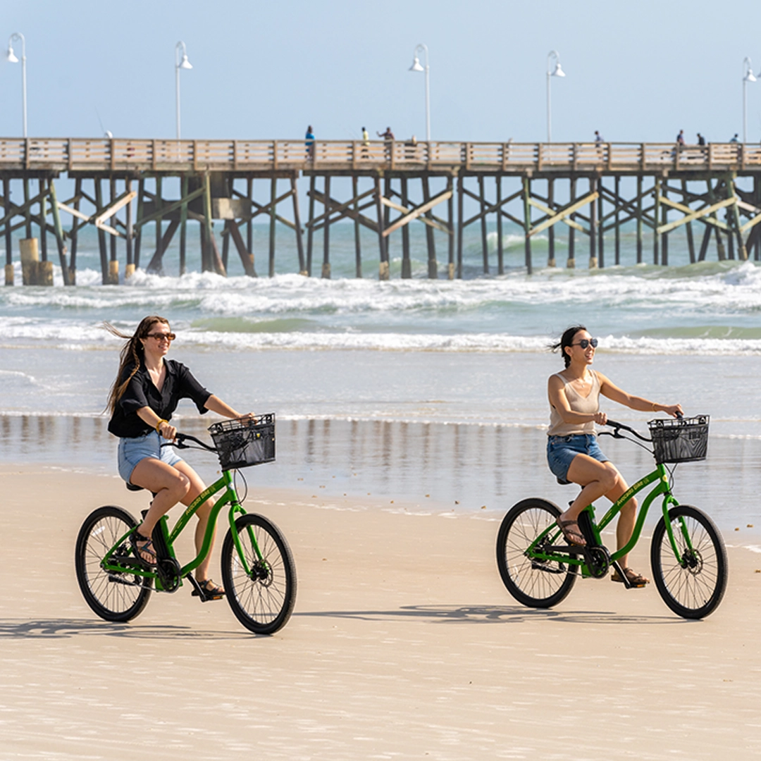 Bicyclists on Daytona Beach