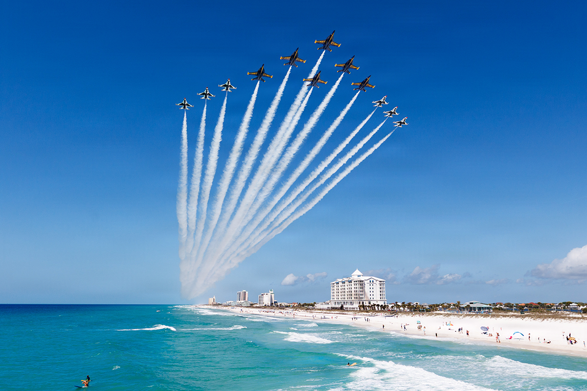 Planes fly over the Pensacola Beach Air Show