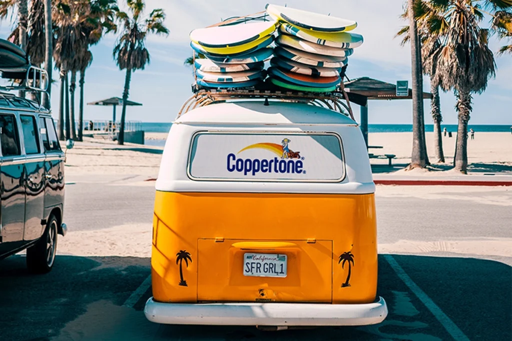 Coppertone van in summer

