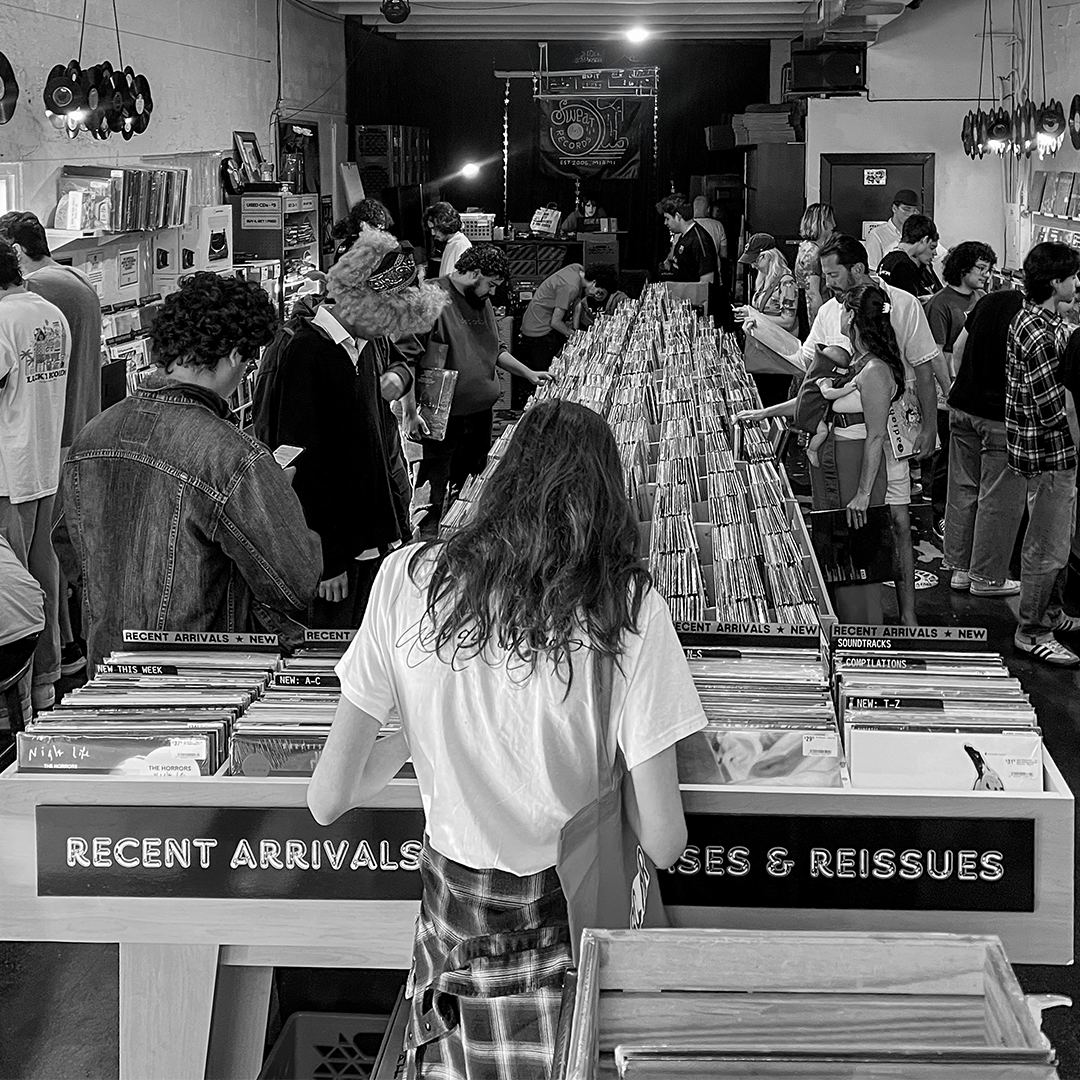 Interior of record store